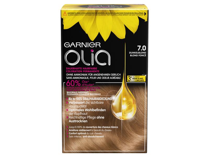 Garnier Haarcoloration Olia 7.0 Dunkelblond Dauerhafte Haarfarbe ohne Ammoniak