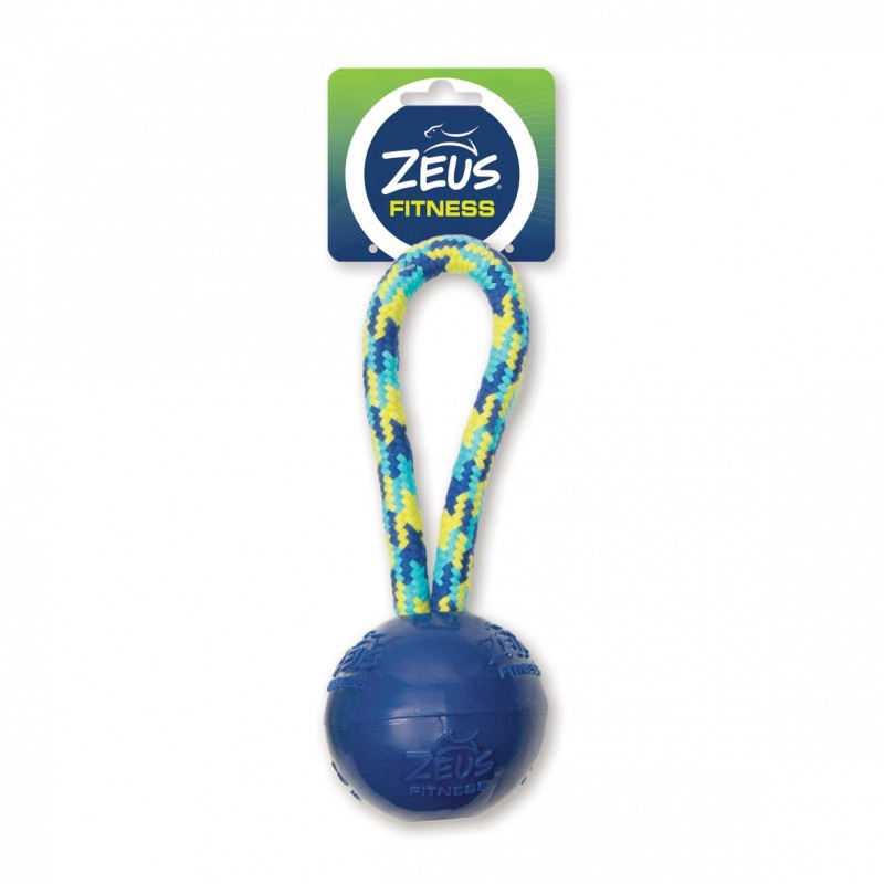 Brinquedo para cães Zeus Fitness Tug, 23 cm, feito de corda e TPR.
