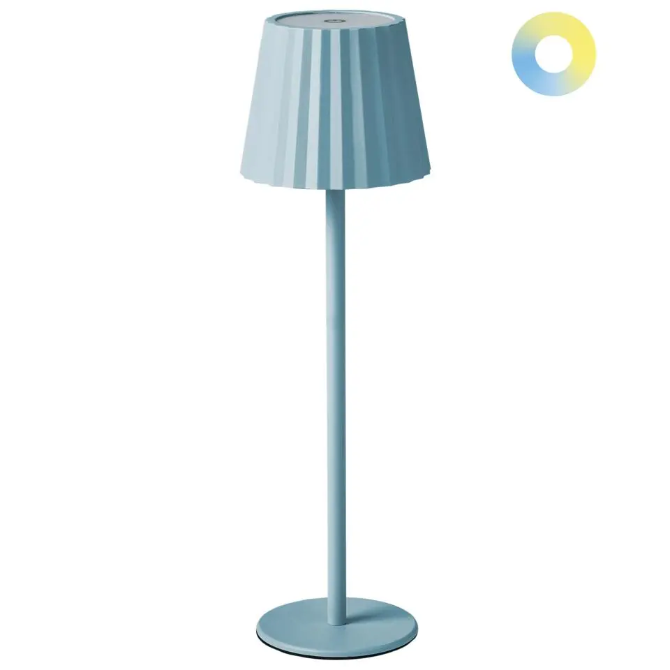 POMBEIRO - Tafellamp - Lichtblauw - Aluminium/IJzer