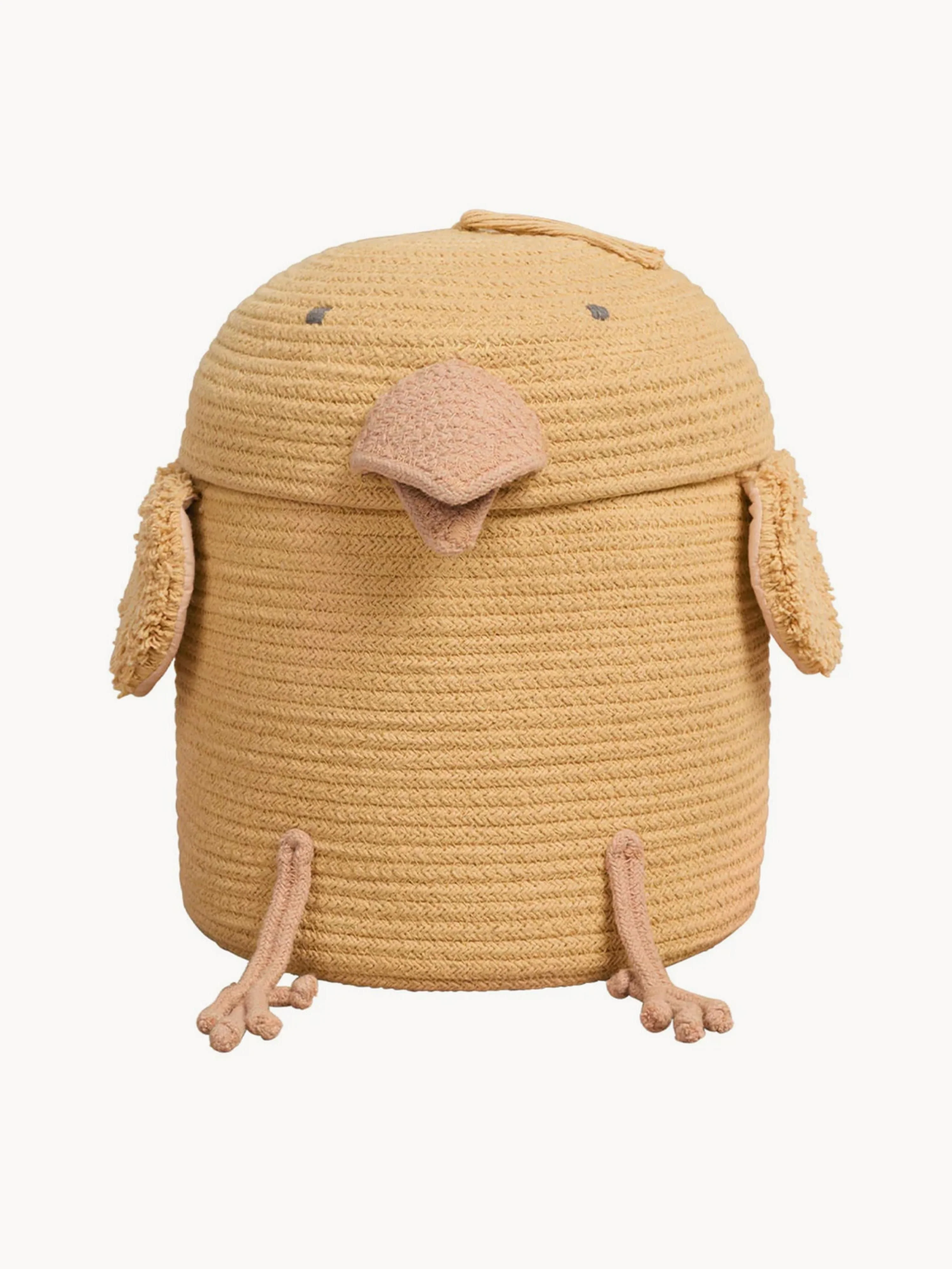 Opbergmand Charlie the Chicken met deksel, handgemaakt