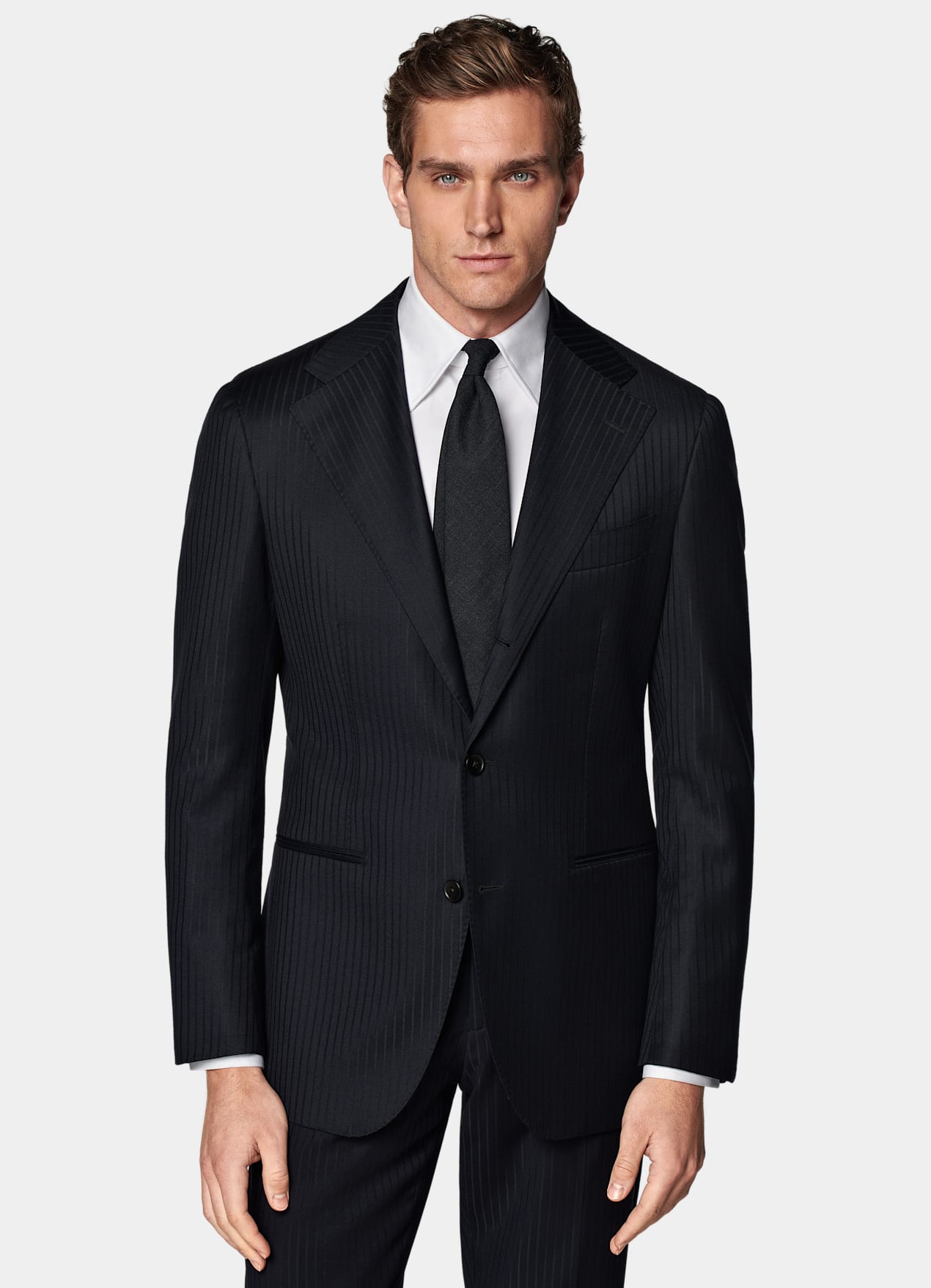 Costume Roma coupe Relaxed bleu marine à rayures