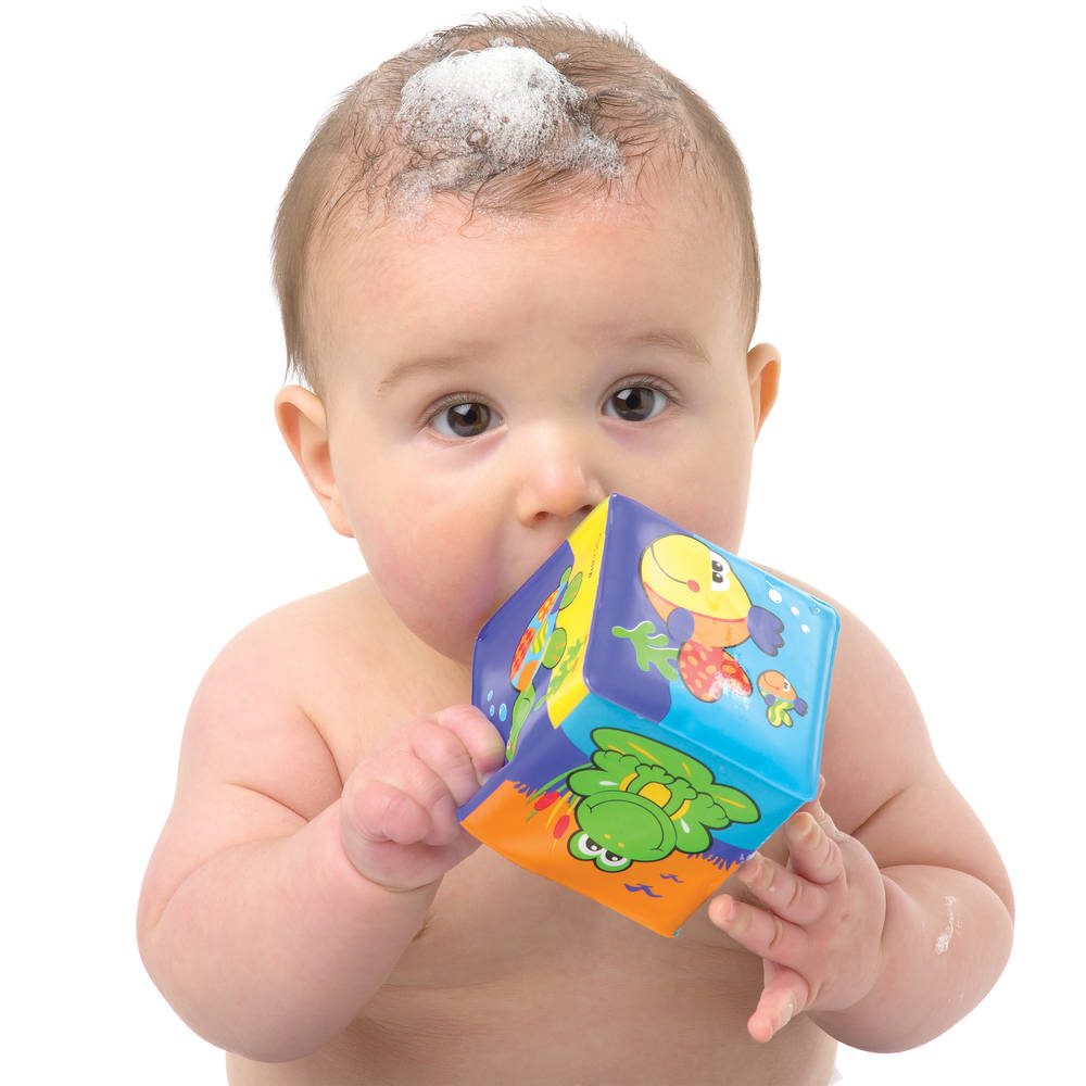 Playgro zachte blokken waterdieren - paars