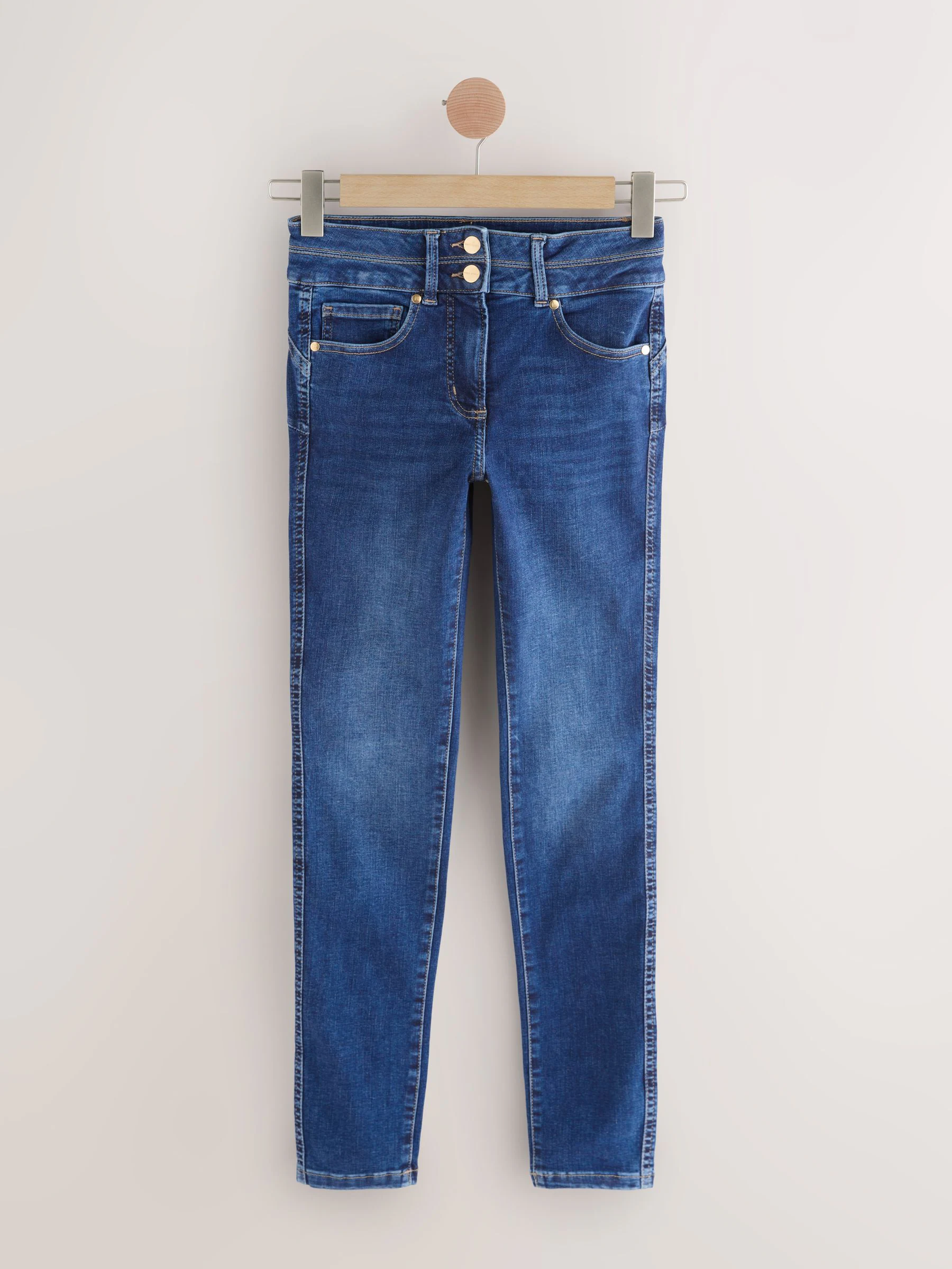 Middenblauwe denim wassing - Skinny jeans met verlengings- en afslankeffect