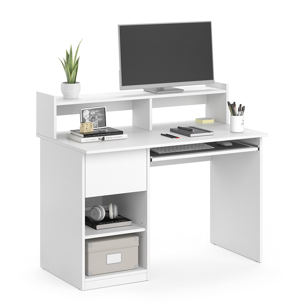 Vicco Schreibtisch Bürotisch Arbeitstisch Keno weiß Computertisch Monitorständer