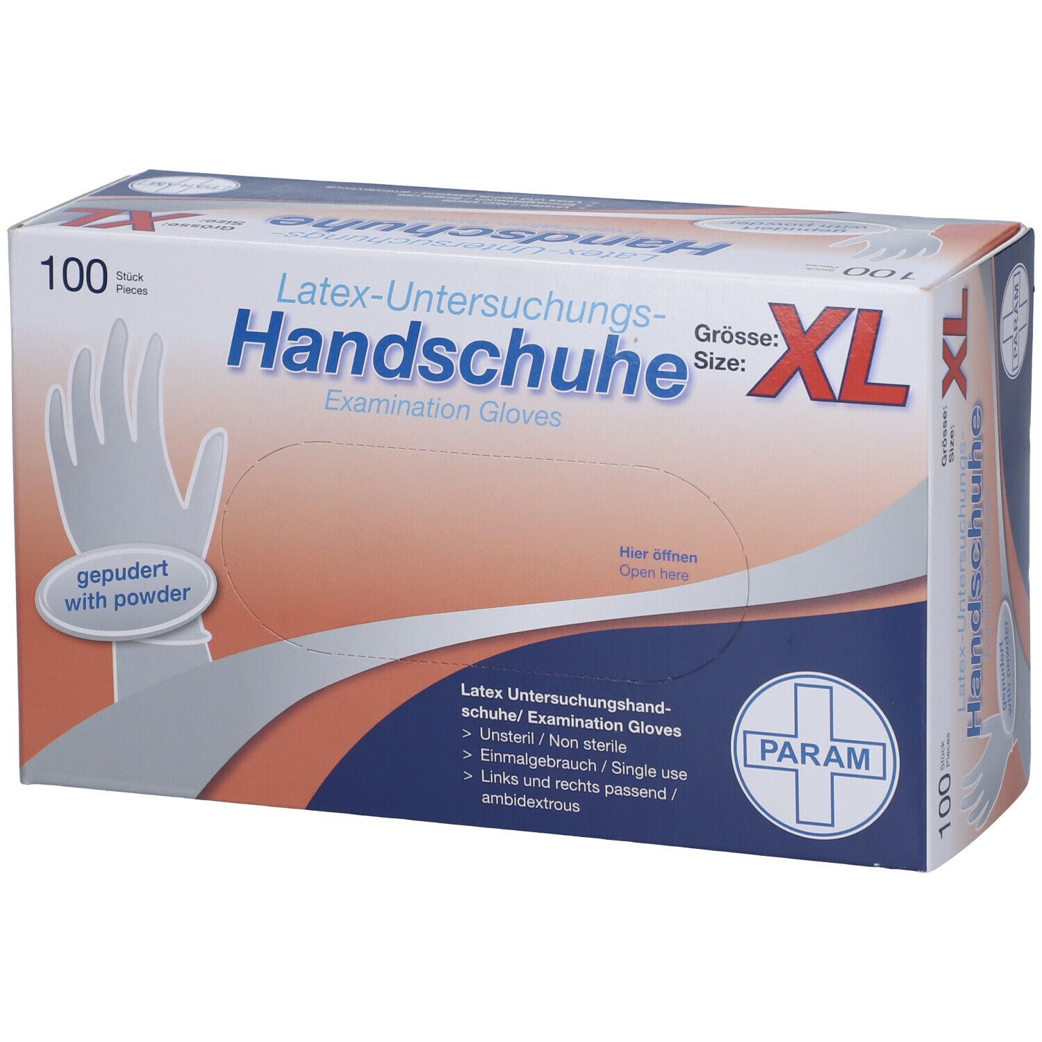 HANDSCHUHE Einmal Latex gepudert XL