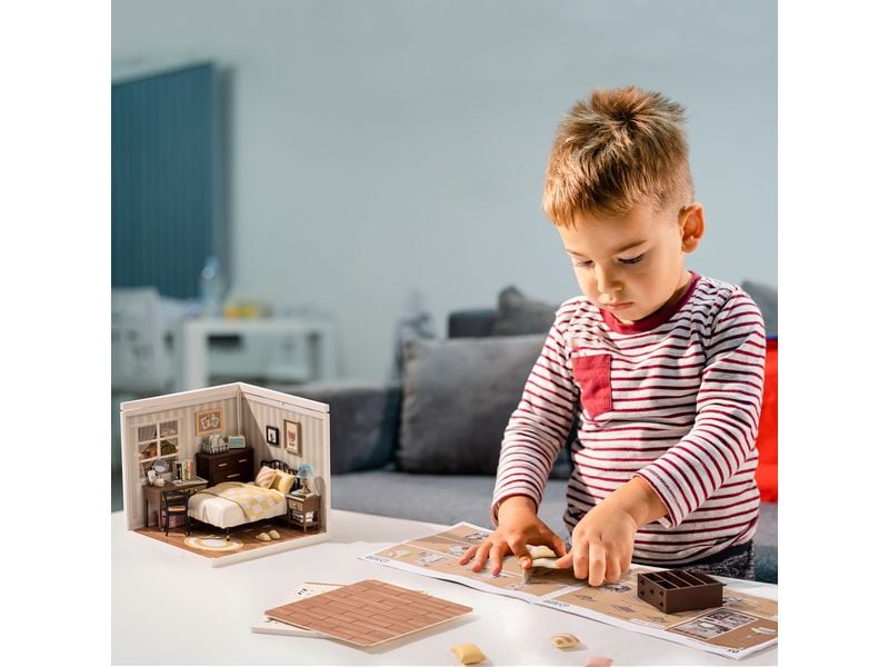 RoboTime Bausatz Sweet Dream Bedroom 3D-Puzzle aus lasergeschnittenen Holzteilen