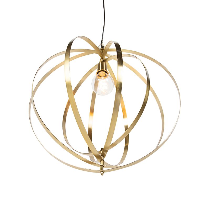 Vintage hanglamp messing draaibaar - Rings