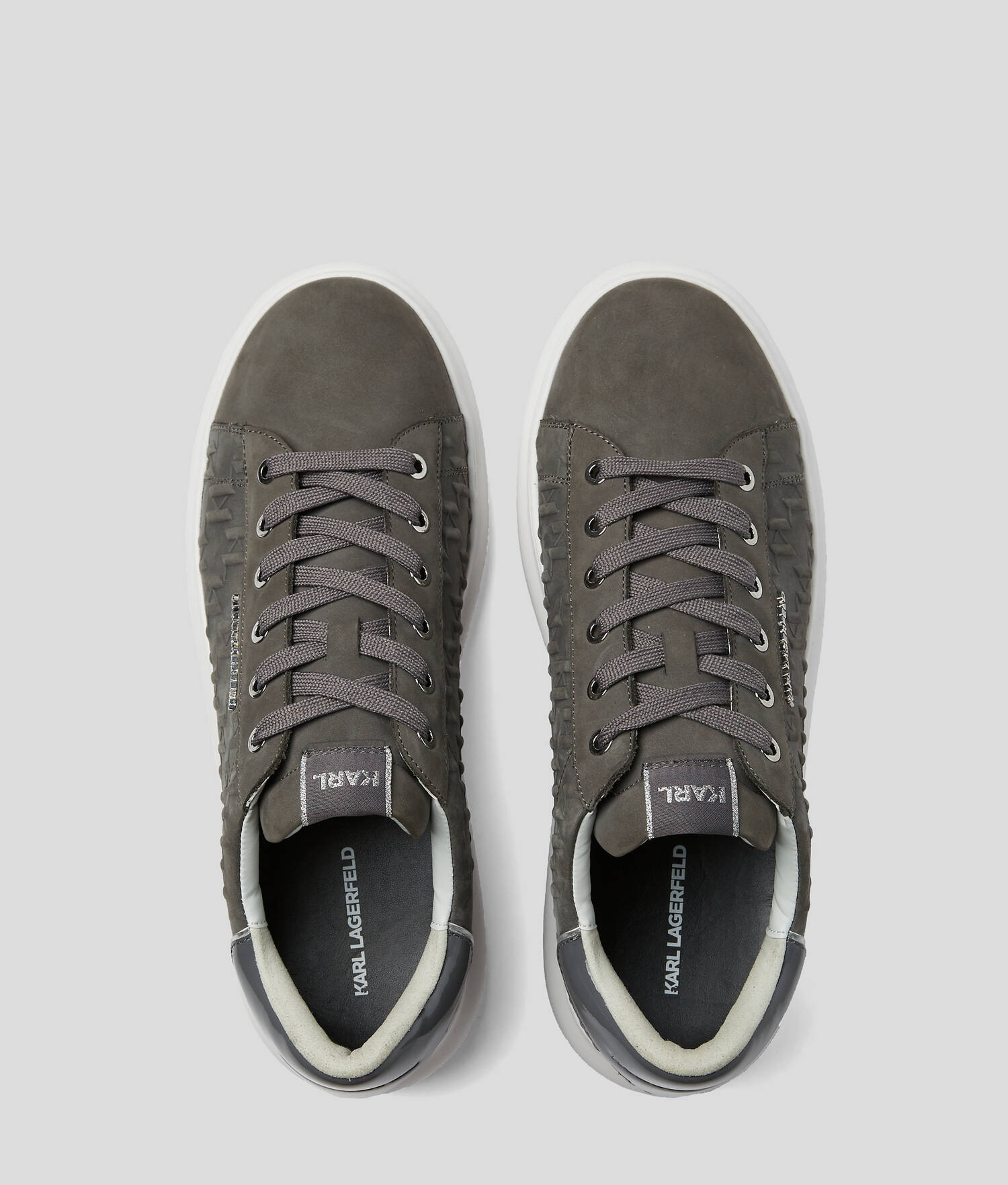BASKETS KAPRI KL MONOGRAM - Gris/Blanc