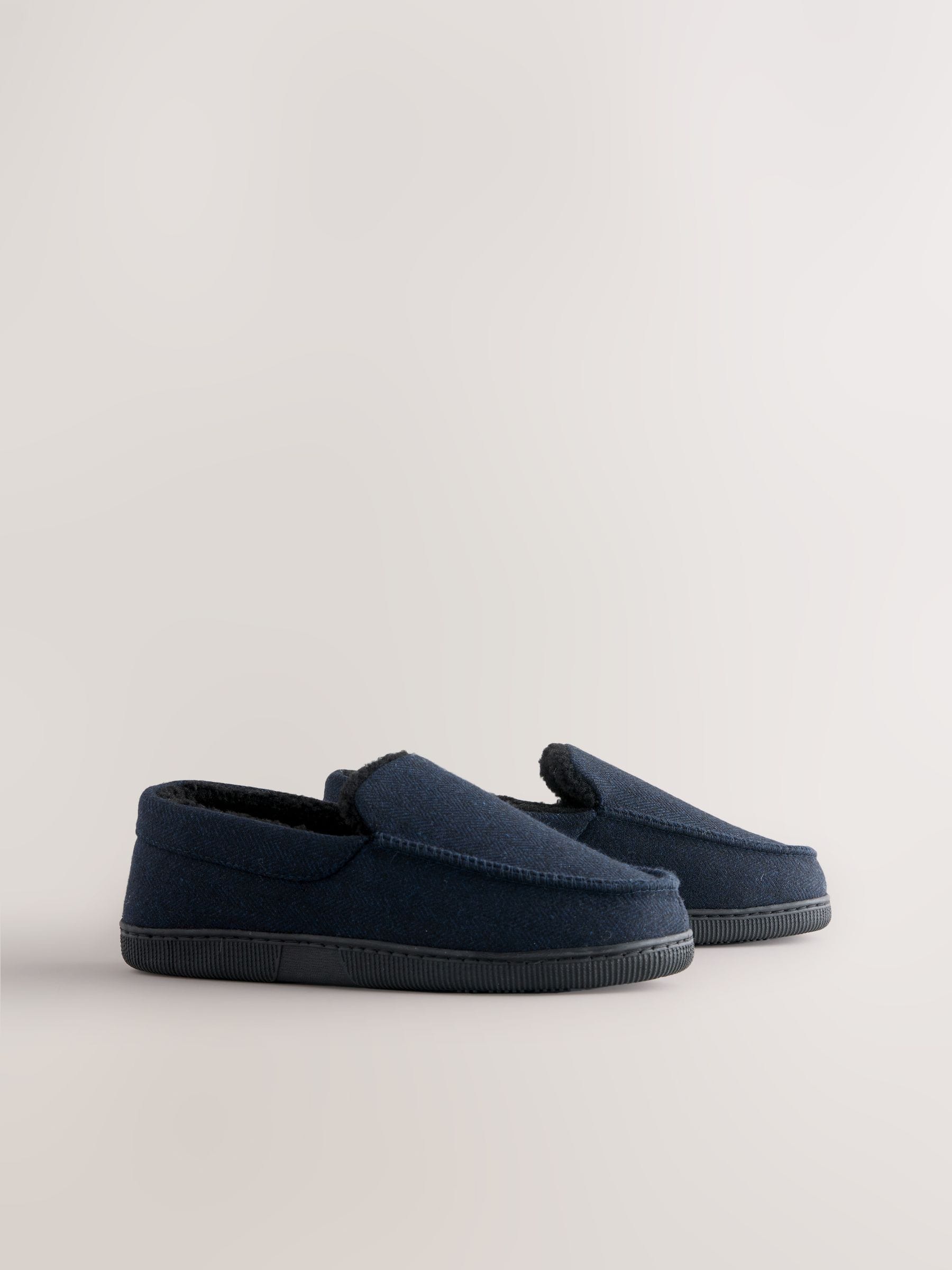 Marineblauw - Closed Back Textured Slippers