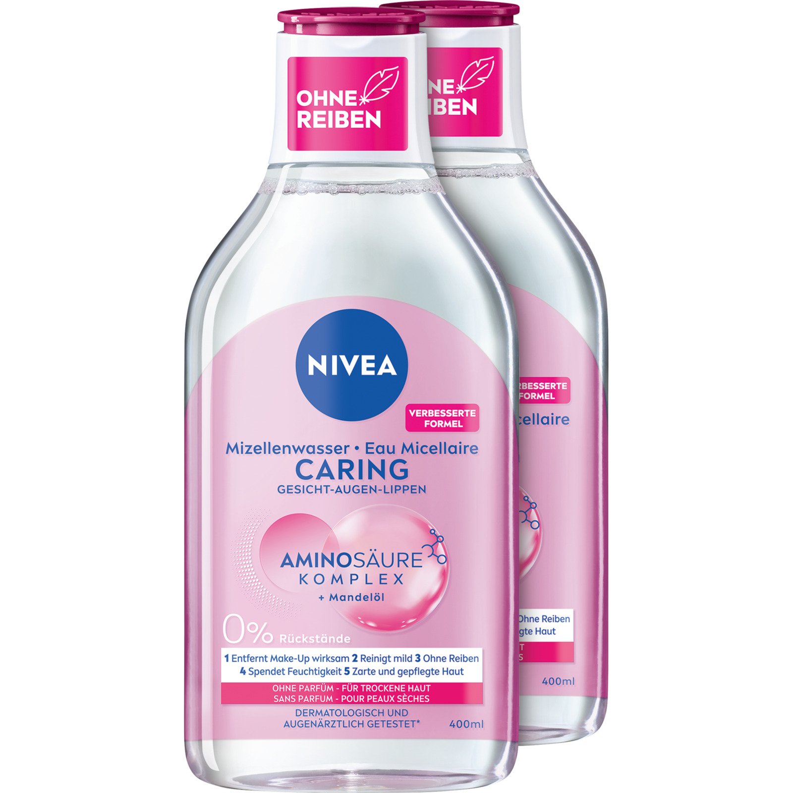Nivea Caring Mizellenwasser 2 x 400 ml