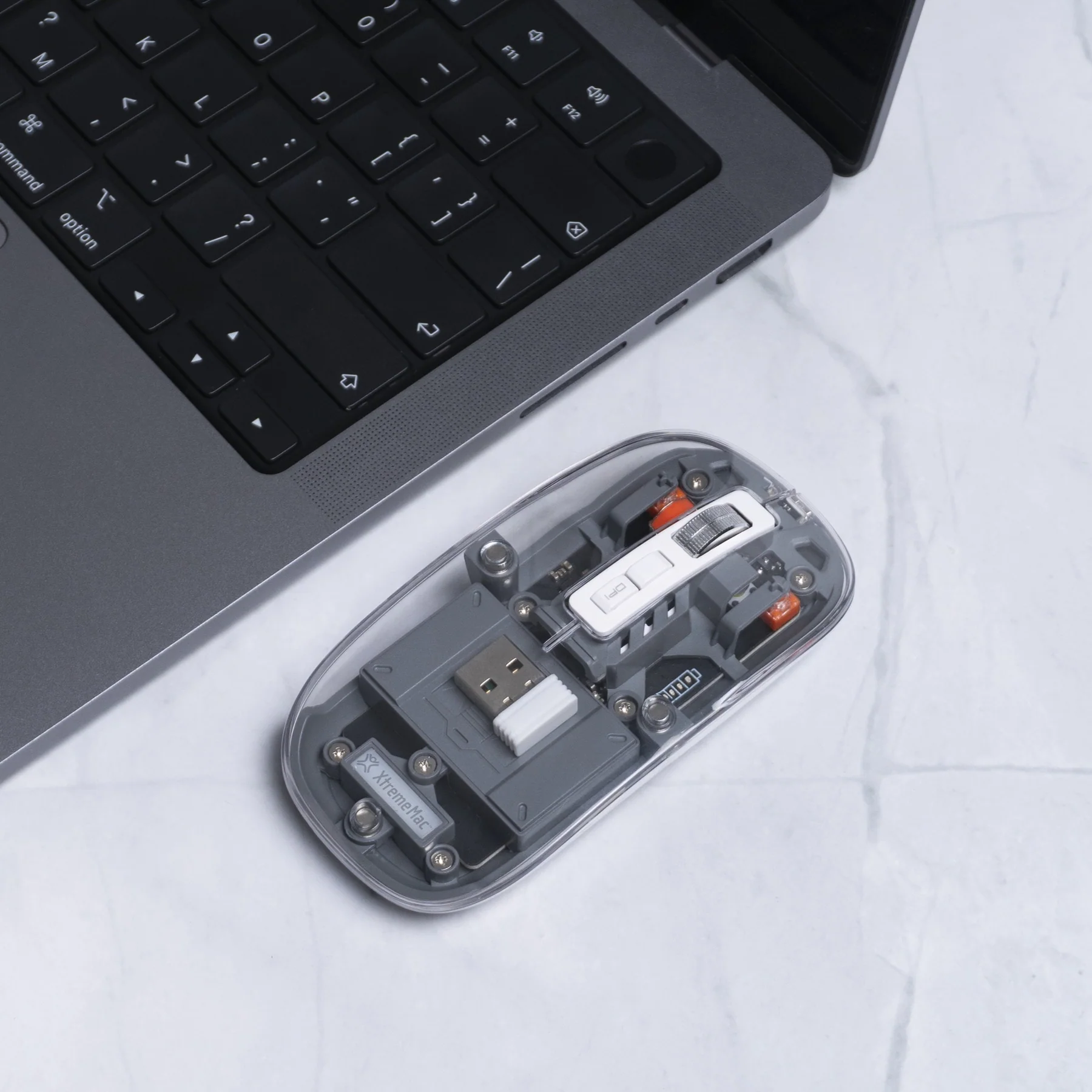 Multi-Connection 2.4GHz / Bluetooth Wireless Maus 2400 DPI - Transparent