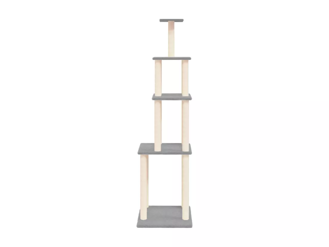 Arbre à chat avec griffoirs en sisal gris clair 183 cm