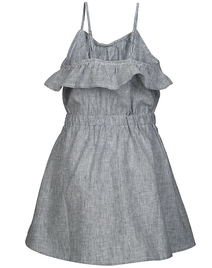 Träger-Kleid NMFGYRIT mit Leinen gestreift in blau/weiß