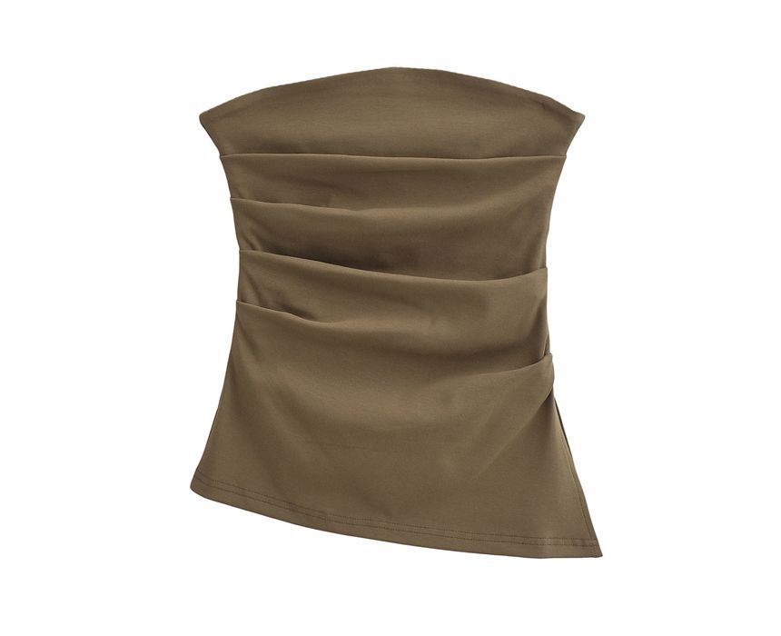 Ulark - Effen tubetop met ruches en split