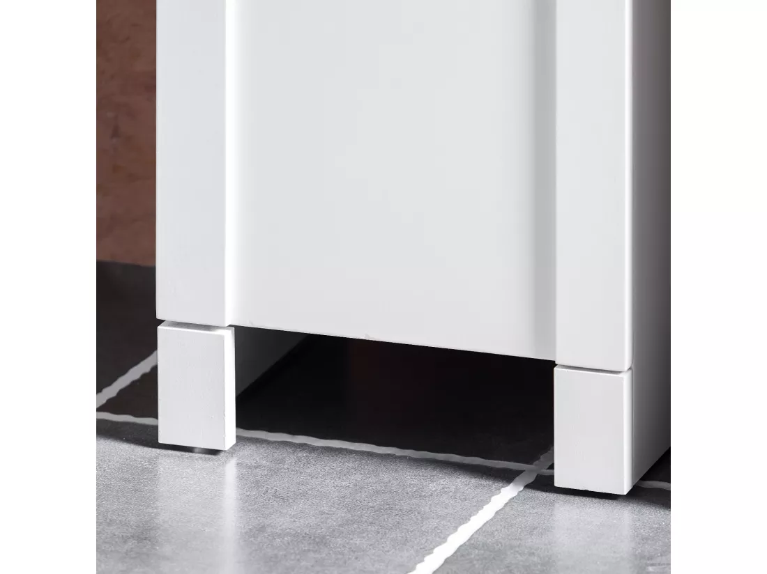 SoBuy Meuble Colonne, Armoire Haute de Salle de Bain, Meuble de Rangement Étroit avec 2 Portes Étagères Réglables, Compartiments, 30 x 30 x 160 cm, Blanc, BZR163-W