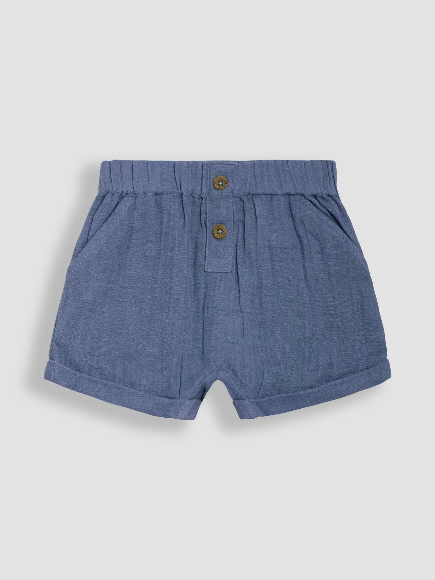Koninklijk blauw & marineblauw - JoJo Maman Bébé - Set van 2shorts van kaasdoek