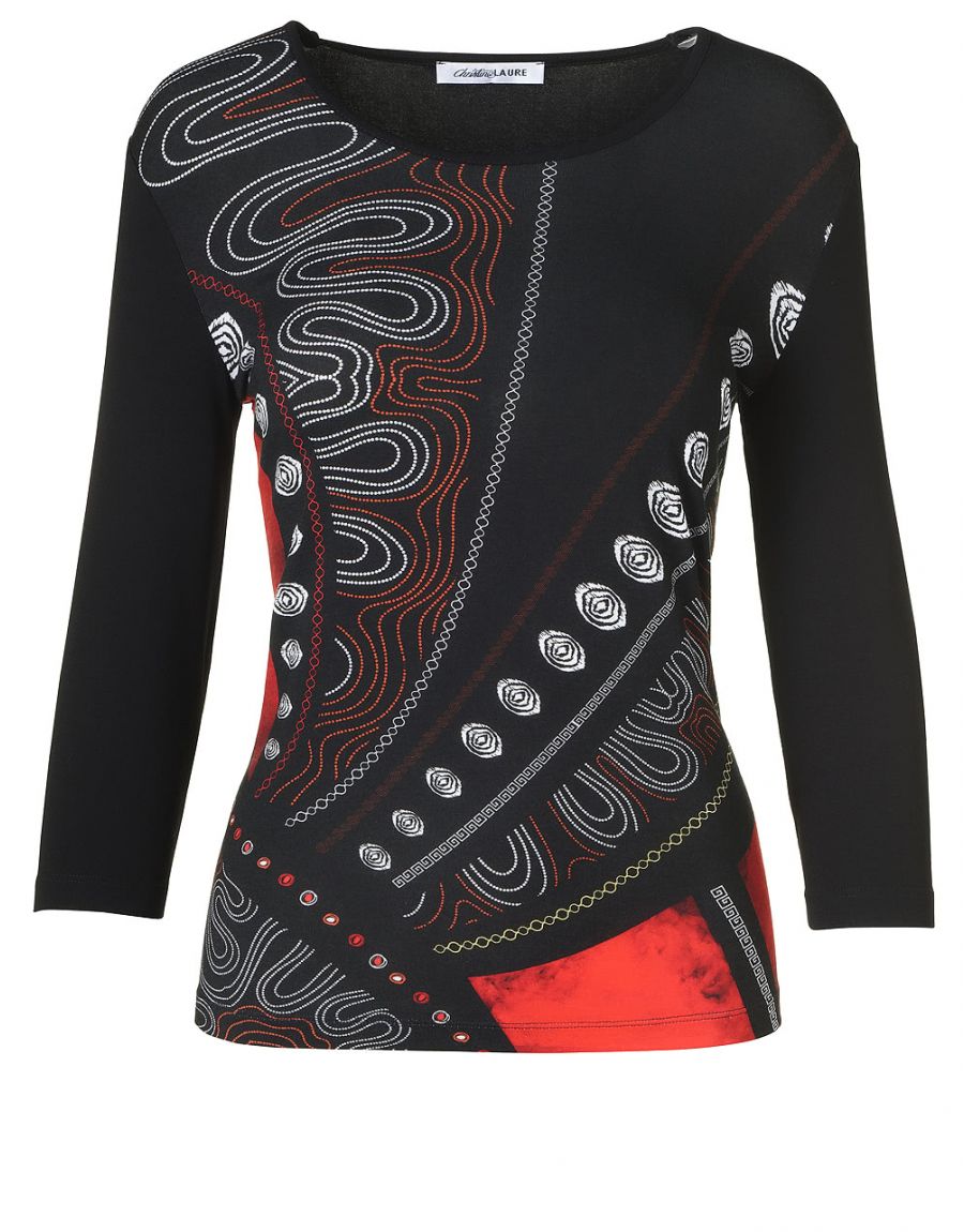 T-shirt noir fantaisie