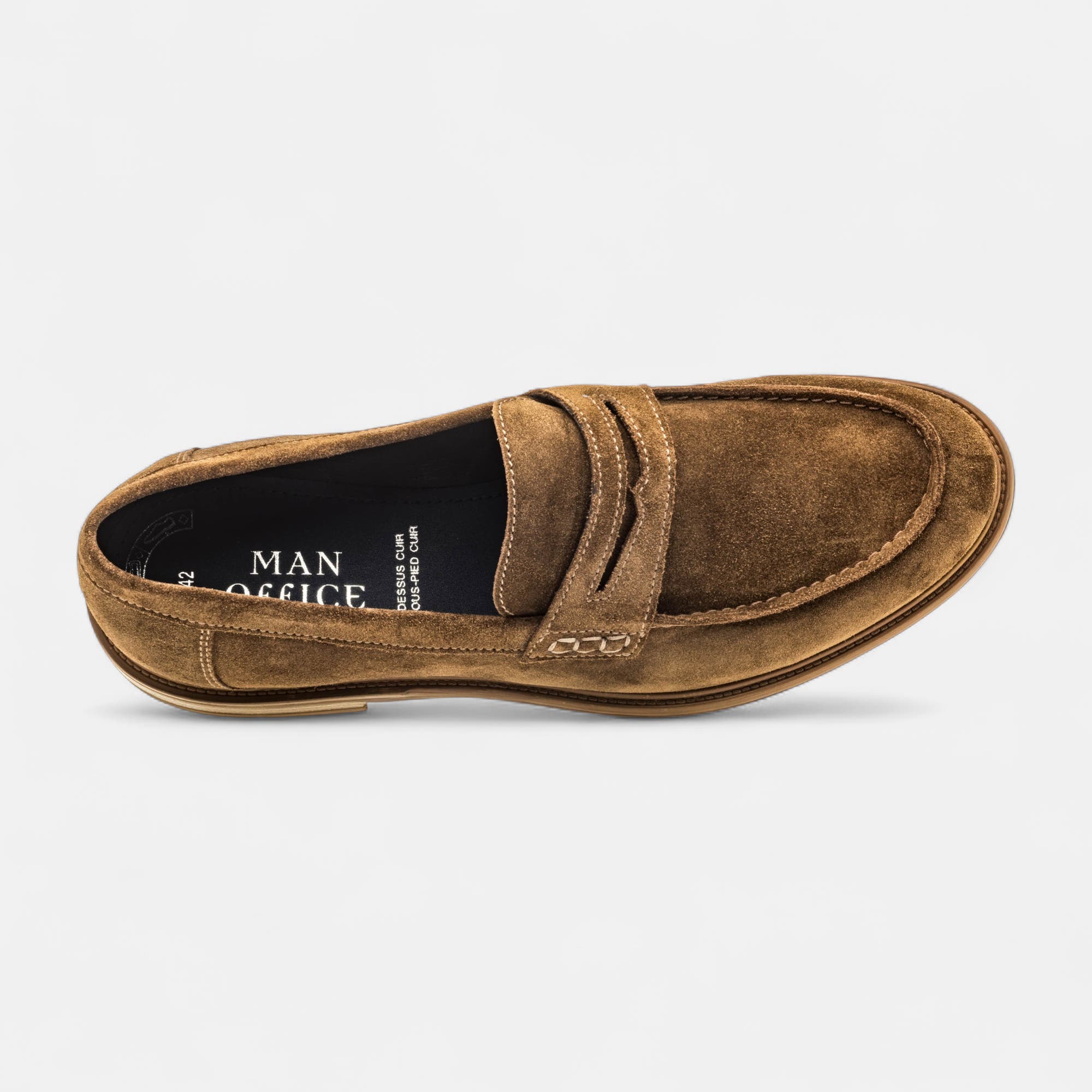 Mocassins Homme en cuir taupe