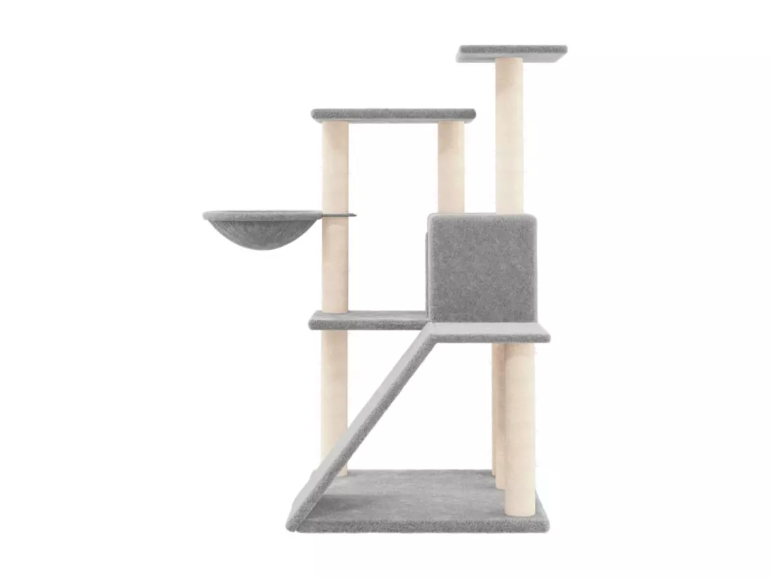 Arbre à chat avec griffoirs en sisal Gris clair 94 cm