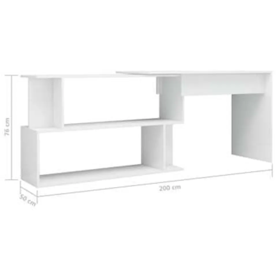 vidaXL - Bureau - Wit - Bewerkt hout