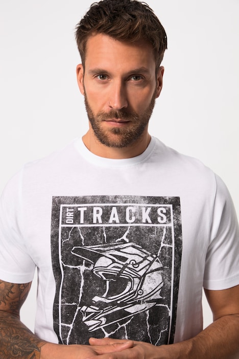 T-Shirt, Halbarm, Rundhals, Brustprint, bis 8 XL