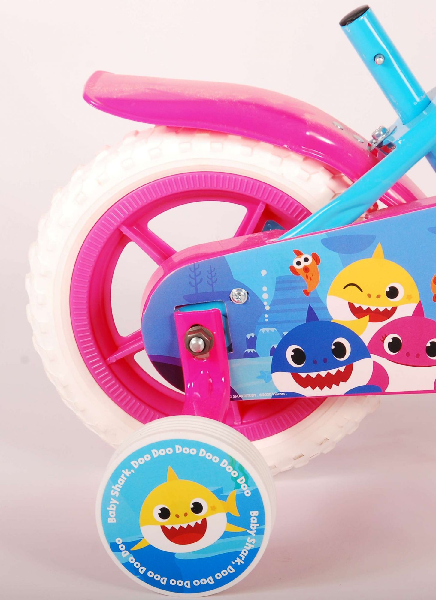 TPFSports Ocean Kinderfahrrad - Jungen und Mädchen - 10 Zoll - Fester Gang - Rosa/Blau