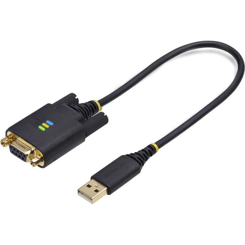 StarTech.com Câble USB vers Null Modem Série de 30cm, COM Retention, FTDI, Câble Adaptateur USB-A vers DB9 RS232, Vis/Écrous DB9 Interchangeables, Windows/macOS/Linux