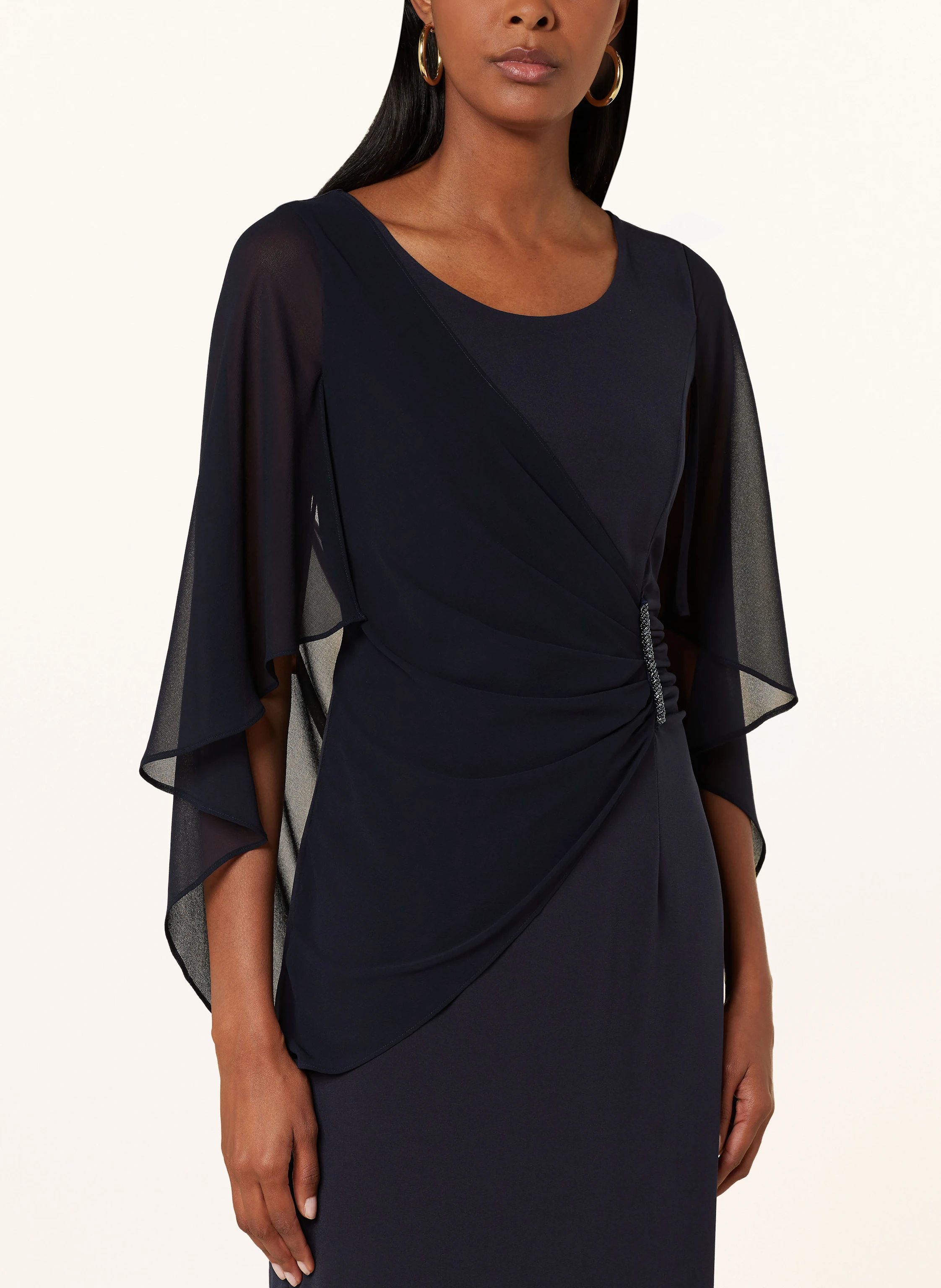 Vera Mont Cocktailkleid im Materialmix mit Schmucksteinen