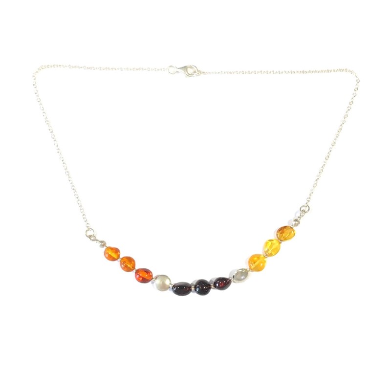 Collier ambre argent