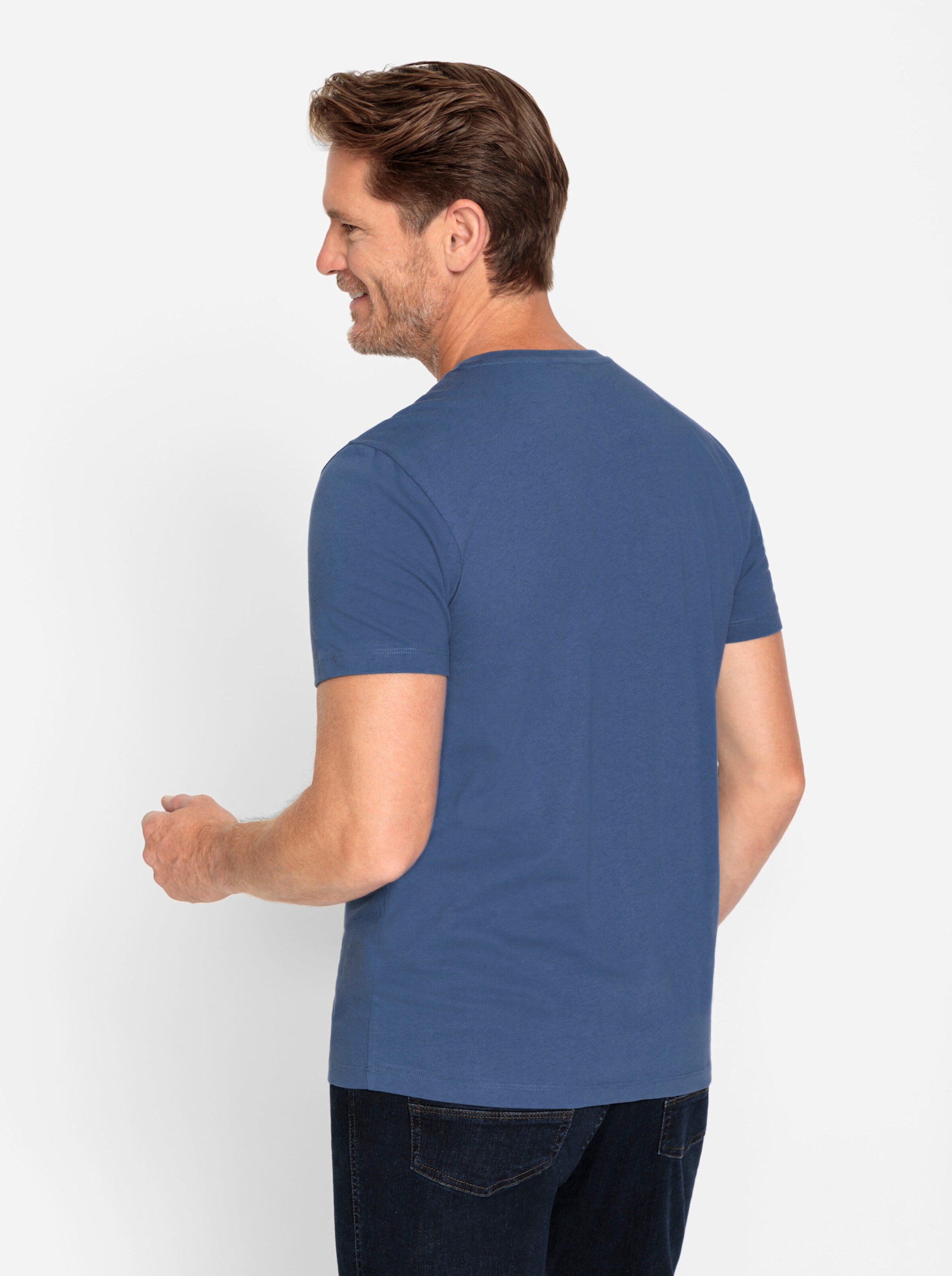 Catamaran Doppelpack Shirts in weiß + jeansblau