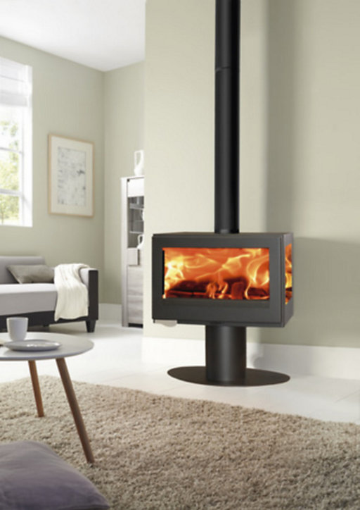 Poêle à bois en acier Panadero Mistral trivision 7kW 89m²