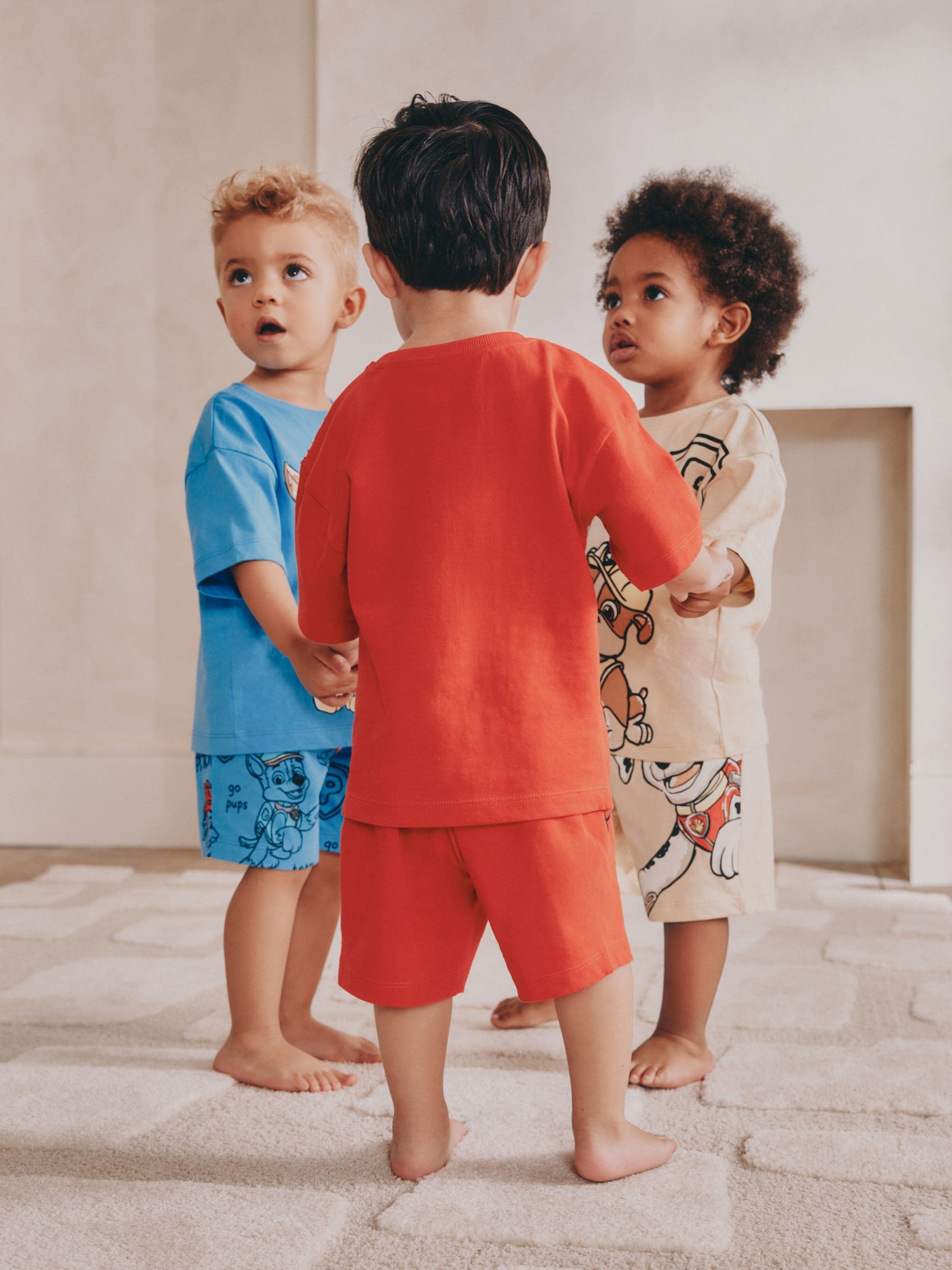 Rood/blauw - Verpakking van 3 Paw Patrol korte pyjama's (9mnd-8jr)