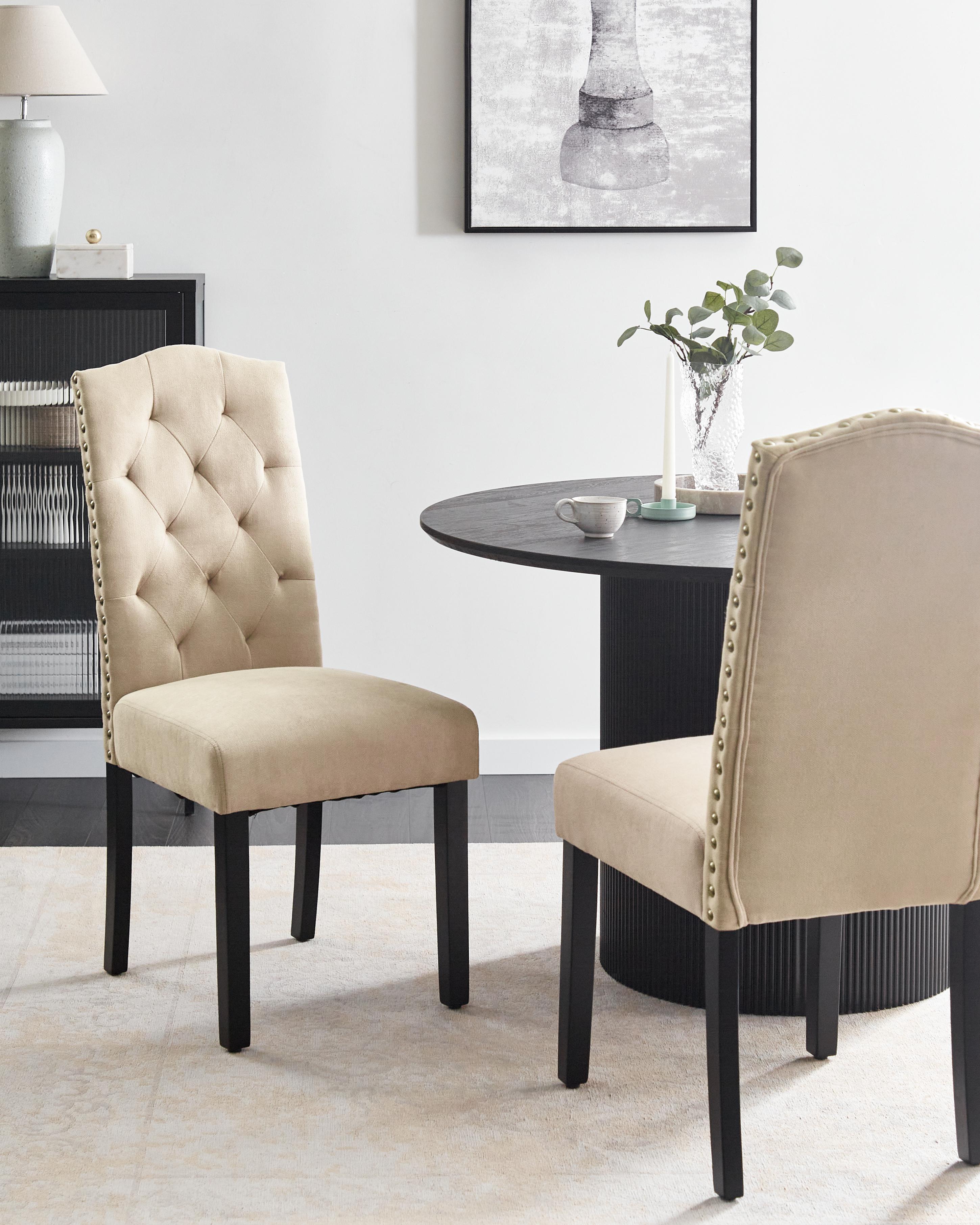 Set van 2 eetkamerstoelen SHIRLEY Beige