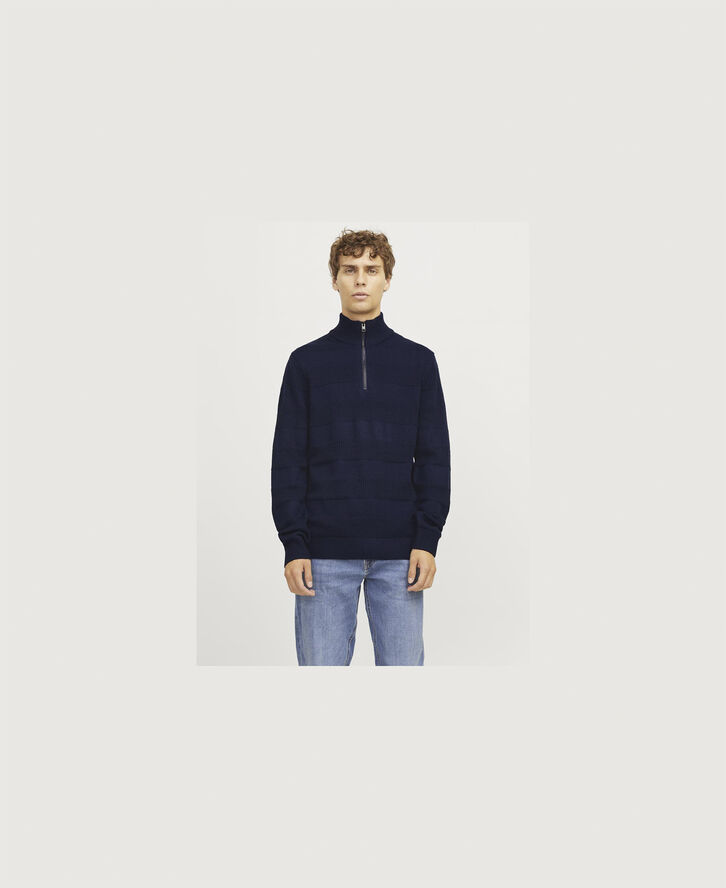 JJ-REBEL JREBTOBY KNIT HALF ZIP Sky captain