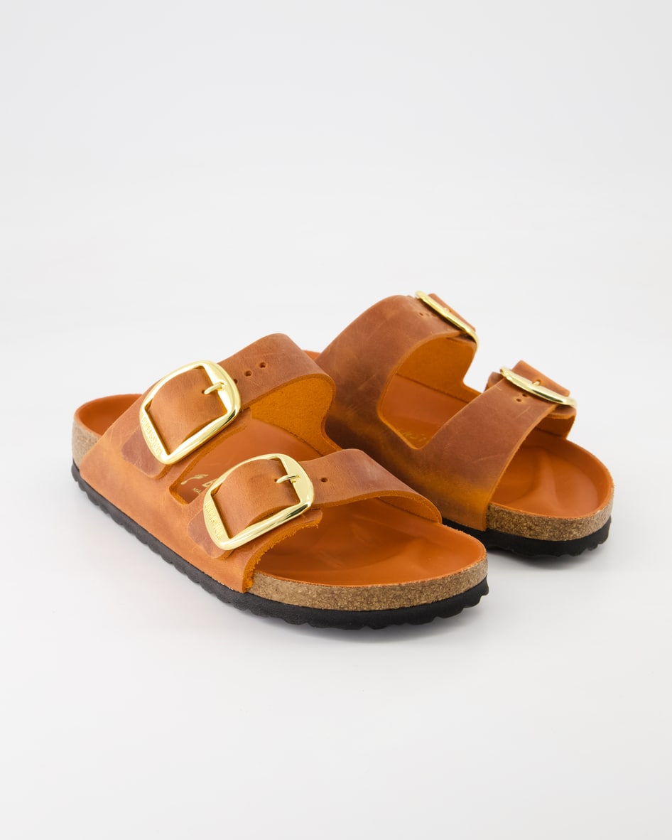 Birkenstock Arizona Big Buckle Oiled Pantoletten in Orange