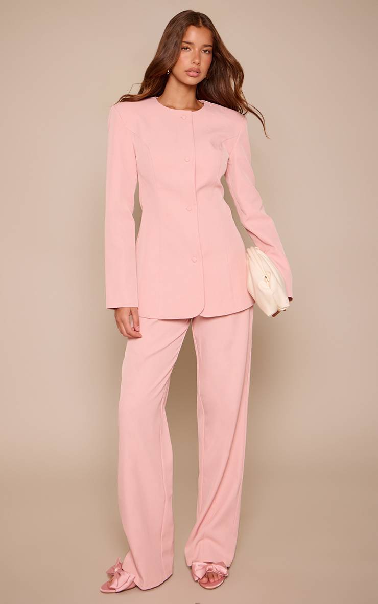Rose Clair Ensemble Coordonné Blazer Ajusté Tailleur