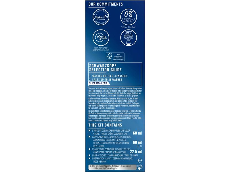 Schwarzkopf LIVE Haarcoloration Urban Metallics U71 Metalli Haarfarbe mit Metall-Glanz-Booster für kühle, schimmernde Töne