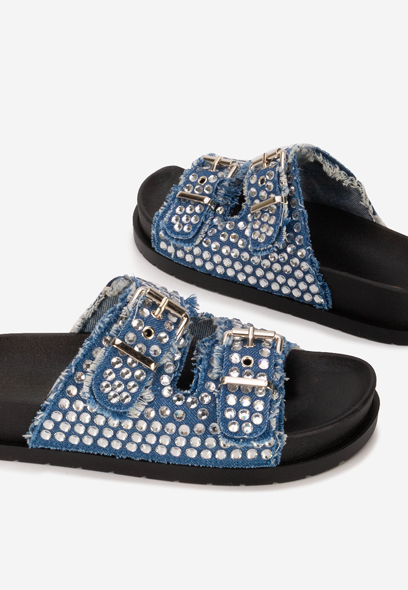 Pantoufles denim Cu talpa inalta Anamia V2
