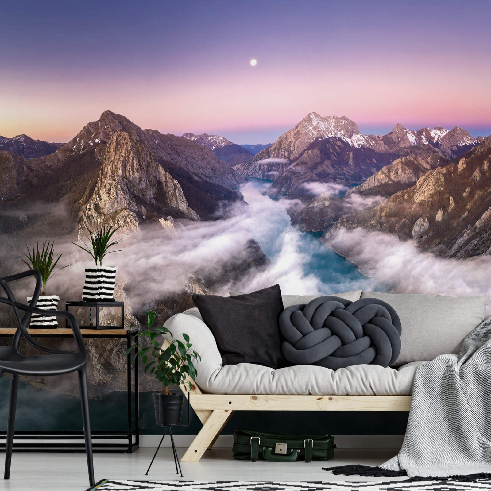 Fototapete DESIGNWALLS 2.0 - braun-blau - Berge - 2,6 Meter