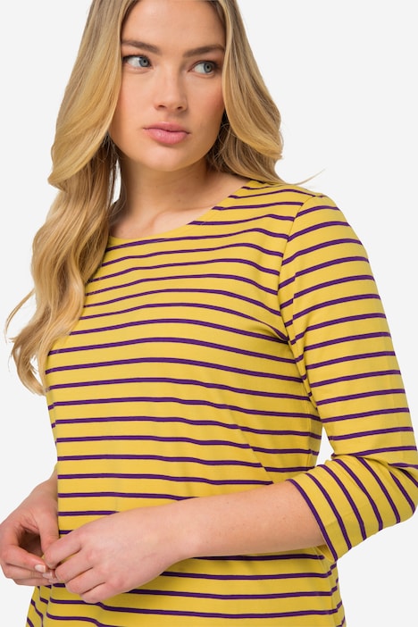 Ringelshirt, Regular Fit, Rundhals, 3/4 Arm