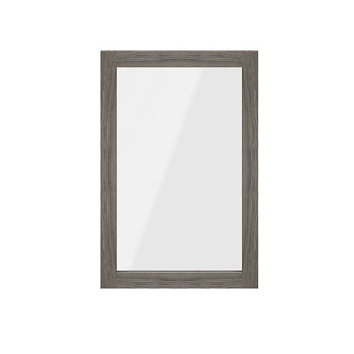 Porte battante effet chêne grisé en verre GoodHome Atomia H 74,7 x L. 49,7 cm