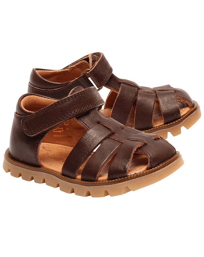 Leder-Sandalen BEKA mit Zehenschutz in dunkelbraun