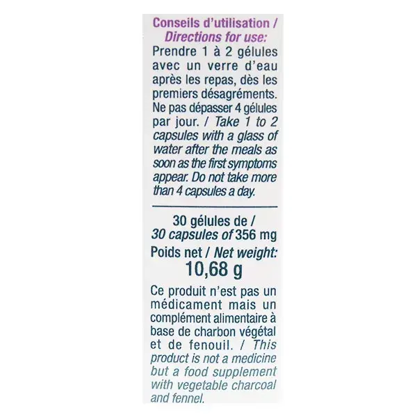 Les 3 Chênes Digestão Carboline 30 cápsulas