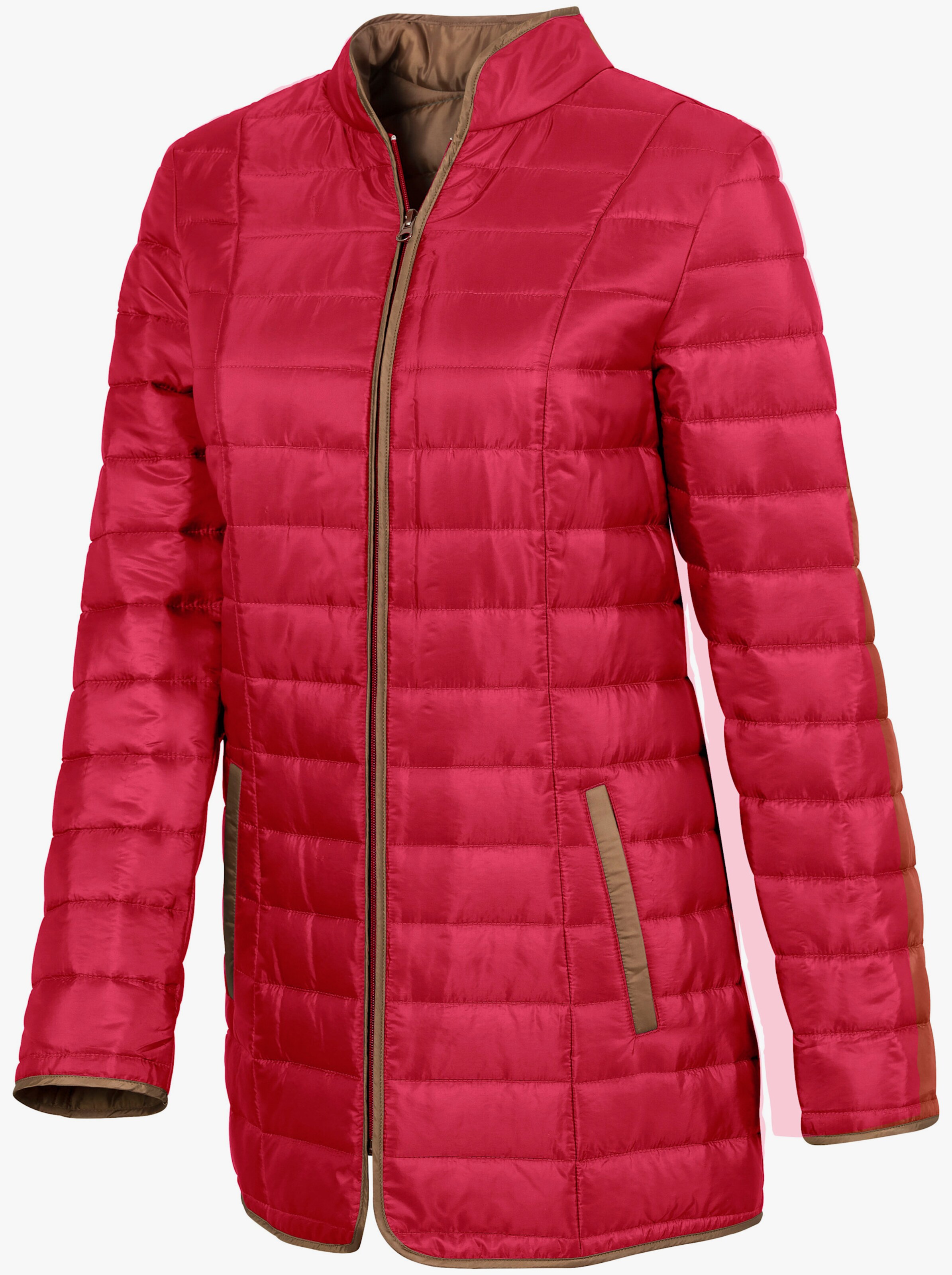 Steppjacke mit kontrastfarbigem Futter
