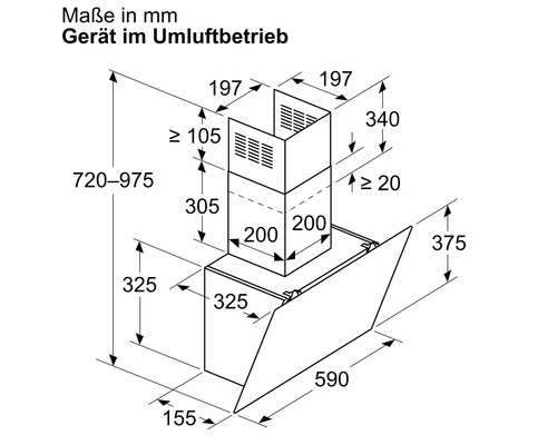 Bosch DWK65DK60 wandafzuigkap, BxD 60 x 32,5 cm, zwart