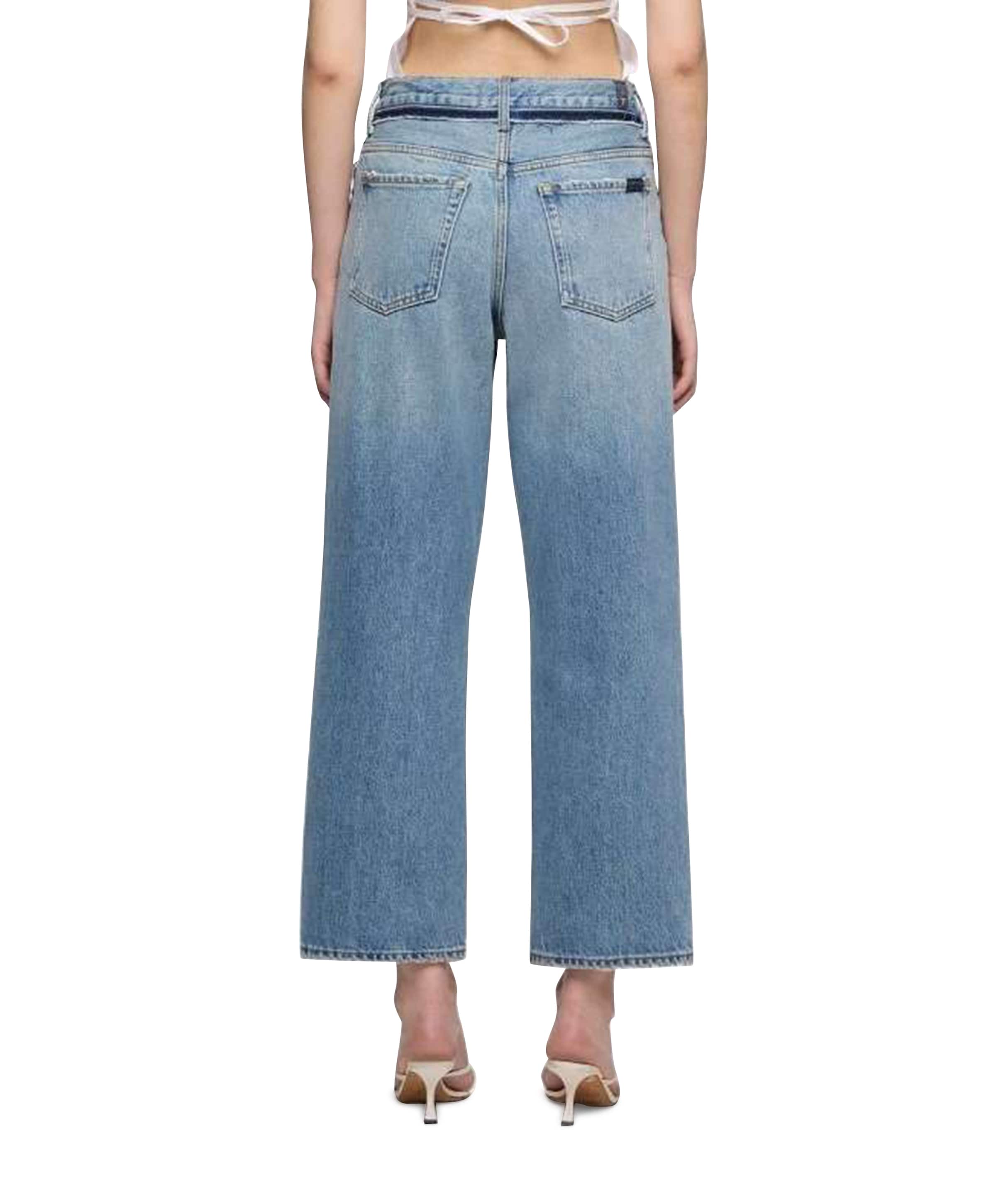 7 For All Mankind Stovepipe Straight Ankle Sapphire Dust dames jeans blauw