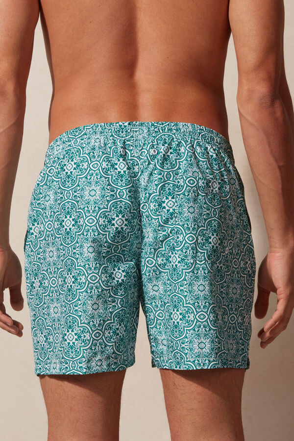 Maiô boxer com estampa verde majólica