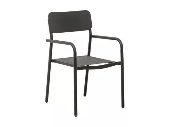 Chaise de jardin en aluminium gris Kaïa (lot de 2)