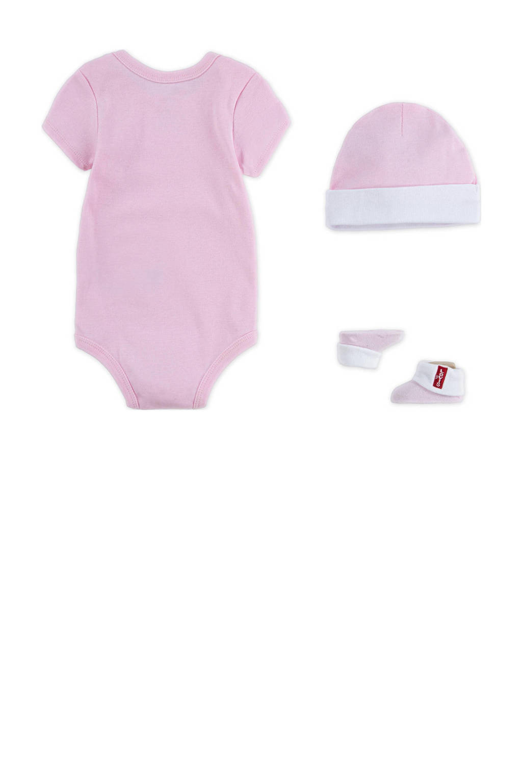Levi's giftset Classic Batwing met romper roze/wit
