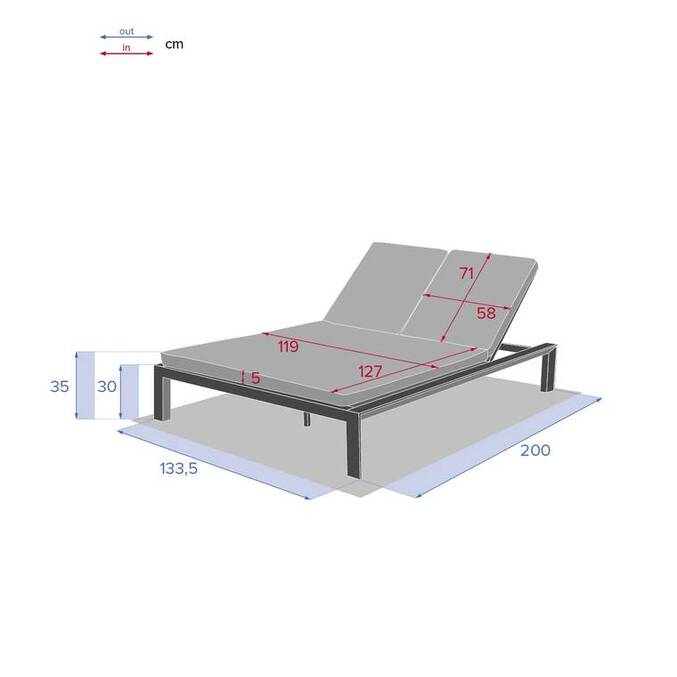 Lit de piscine double ÉVASION Argile & Beige